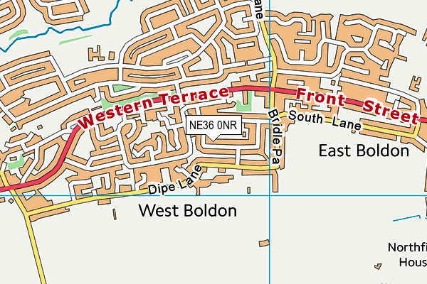 NE36 0NR map - OS VectorMap District (Ordnance Survey)
