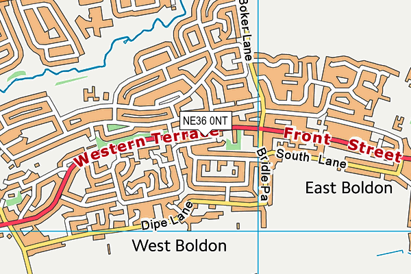 NE36 0NT map - OS VectorMap District (Ordnance Survey)