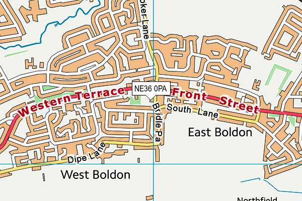 East Boldon Methodist Church Hall map (NE36 0PA) - OS VectorMap District (Ordnance Survey)
