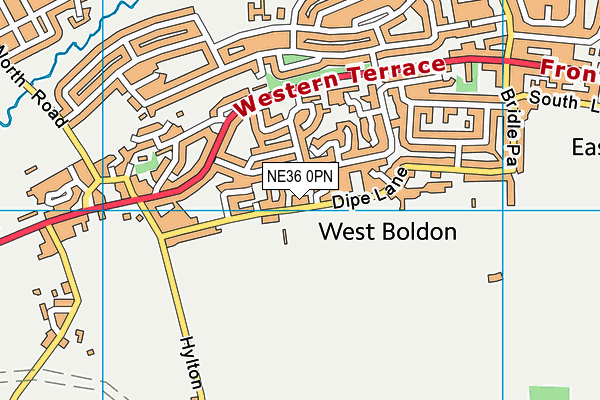 NE36 0PN map - OS VectorMap District (Ordnance Survey)