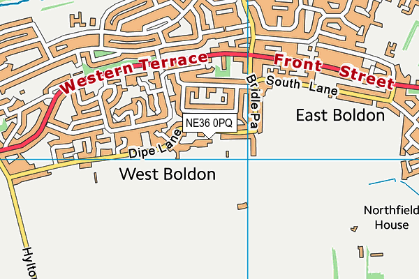 Boldon Lawn Tennis Club map (NE36 0PQ) - OS VectorMap District (Ordnance Survey)