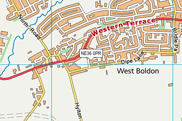 NE36 0PR map - OS VectorMap District (Ordnance Survey)