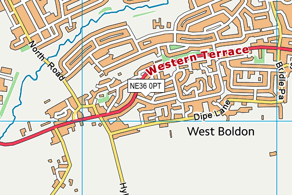 NE36 0PT map - OS VectorMap District (Ordnance Survey)