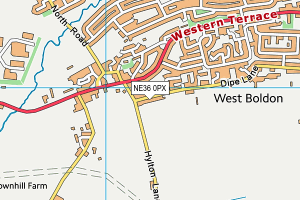 NE36 0PX map - OS VectorMap District (Ordnance Survey)
