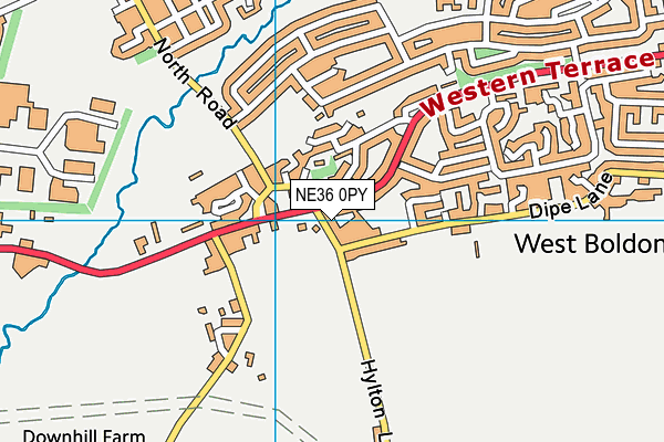NE36 0PY map - OS VectorMap District (Ordnance Survey)