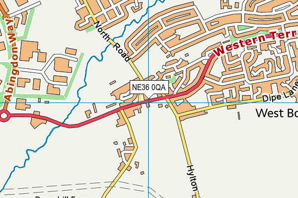 NE36 0QA map - OS VectorMap District (Ordnance Survey)