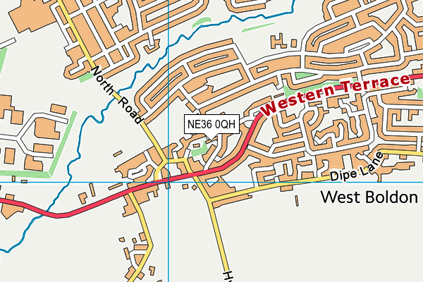 NE36 0QH map - OS VectorMap District (Ordnance Survey)