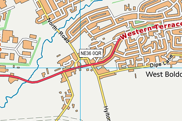 NE36 0QR map - OS VectorMap District (Ordnance Survey)