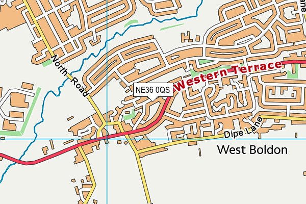 NE36 0QS map - OS VectorMap District (Ordnance Survey)