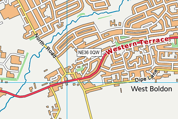 NE36 0QW map - OS VectorMap District (Ordnance Survey)