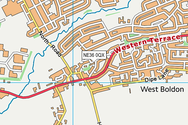 NE36 0QX map - OS VectorMap District (Ordnance Survey)