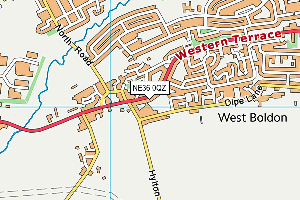 NE36 0QZ map - OS VectorMap District (Ordnance Survey)