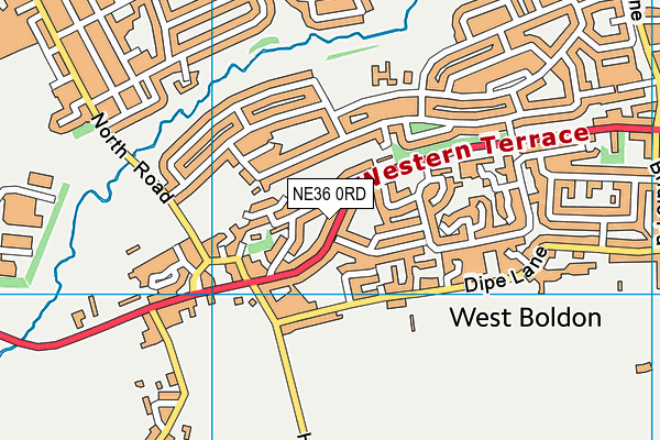 NE36 0RD map - OS VectorMap District (Ordnance Survey)
