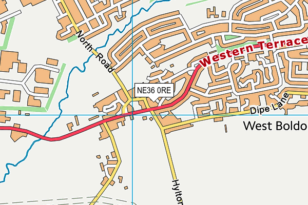 NE36 0RE map - OS VectorMap District (Ordnance Survey)