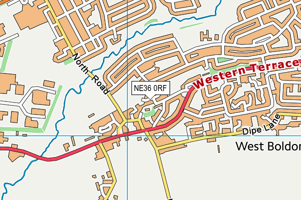 NE36 0RF map - OS VectorMap District (Ordnance Survey)