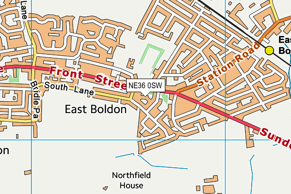 East Boldon Infants' School map (NE36 0SW) - OS VectorMap District (Ordnance Survey)