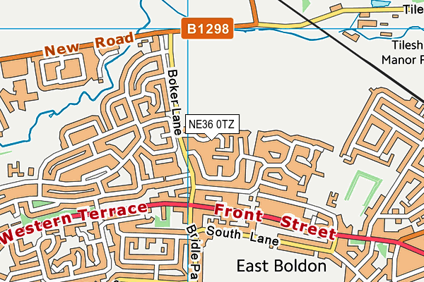 NE36 0TZ map - OS VectorMap District (Ordnance Survey)