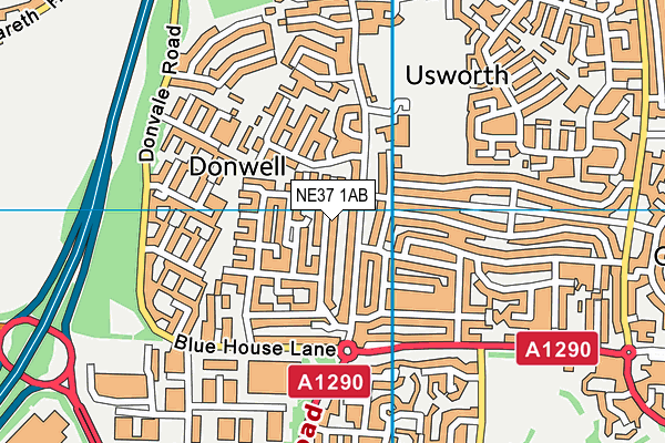 NE37 1AB map - OS VectorMap District (Ordnance Survey)