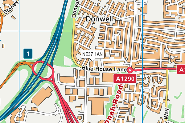 NE37 1AN map - OS VectorMap District (Ordnance Survey)