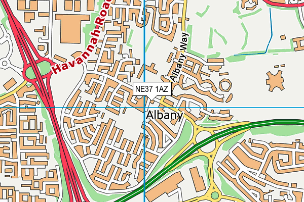 NE37 1AZ map - OS VectorMap District (Ordnance Survey)