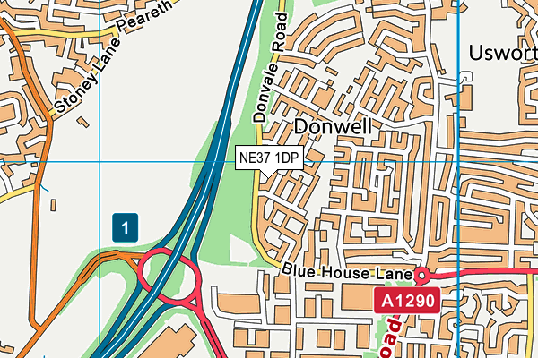 NE37 1DP map - OS VectorMap District (Ordnance Survey)