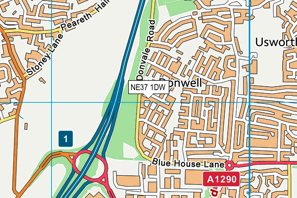 NE37 1DW map - OS VectorMap District (Ordnance Survey)