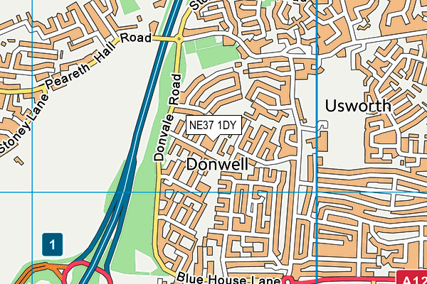 NE37 1DY map - OS VectorMap District (Ordnance Survey)