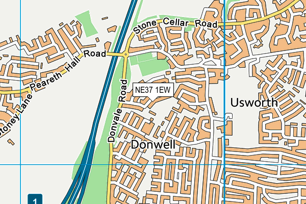 NE37 1EW map - OS VectorMap District (Ordnance Survey)
