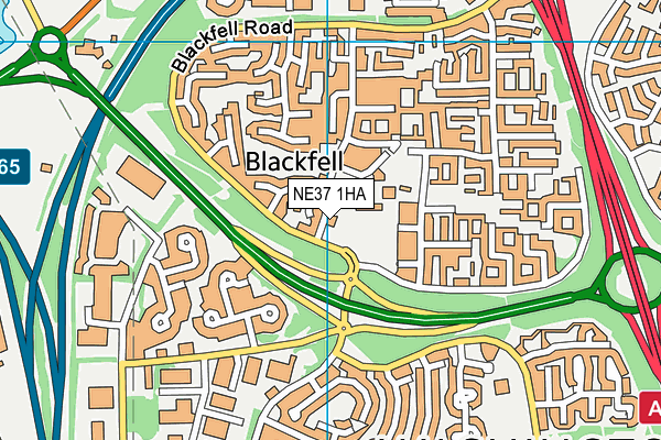 Blackfell Primary School map (NE37 1HA) - OS VectorMap District (Ordnance Survey)