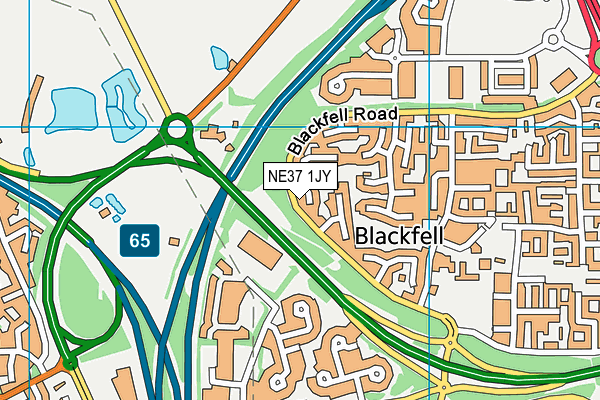 NE37 1JY map - OS VectorMap District (Ordnance Survey)