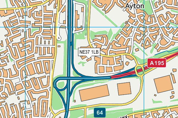 NE37 1LB map - OS VectorMap District (Ordnance Survey)