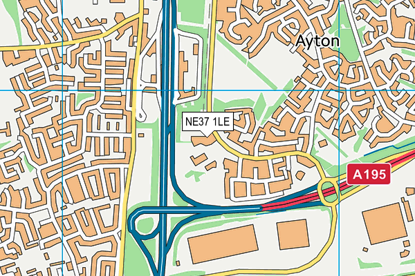 NE37 1LE map - OS VectorMap District (Ordnance Survey)