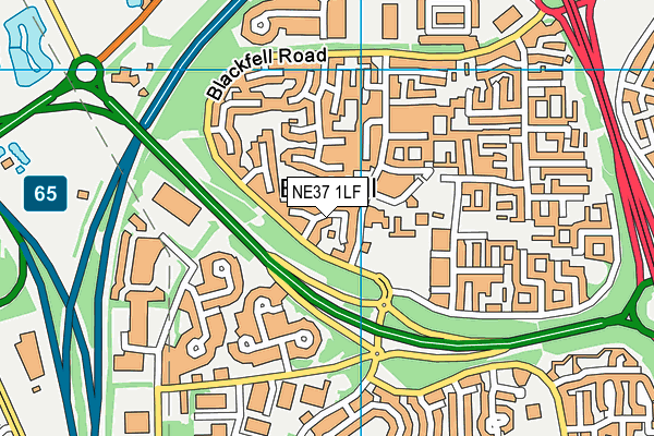 NE37 1LF map - OS VectorMap District (Ordnance Survey)