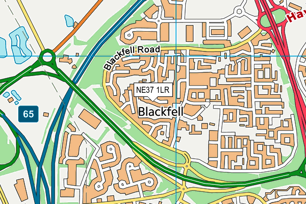 NE37 1LR map - OS VectorMap District (Ordnance Survey)