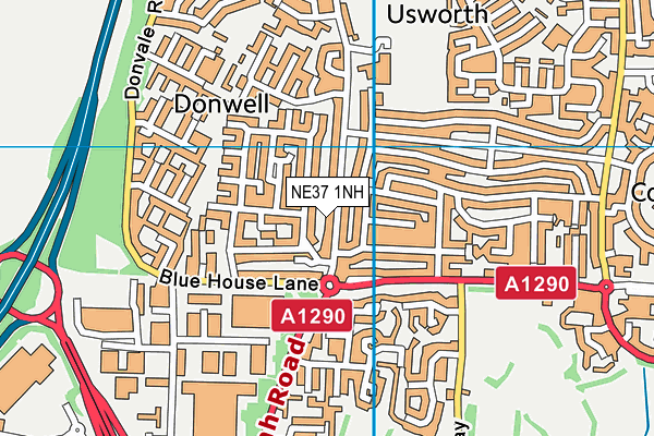 NE37 1NH map - OS VectorMap District (Ordnance Survey)