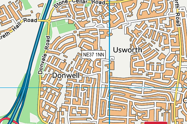 NE37 1NN map - OS VectorMap District (Ordnance Survey)