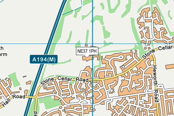 NE37 1PH map - OS VectorMap District (Ordnance Survey)