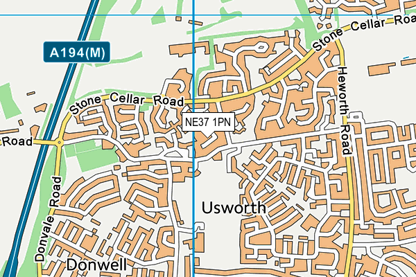 NE37 1PN map - OS VectorMap District (Ordnance Survey)