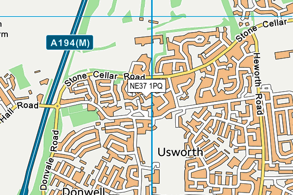 NE37 1PQ map - OS VectorMap District (Ordnance Survey)