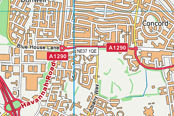 NE37 1QE map - OS VectorMap District (Ordnance Survey)