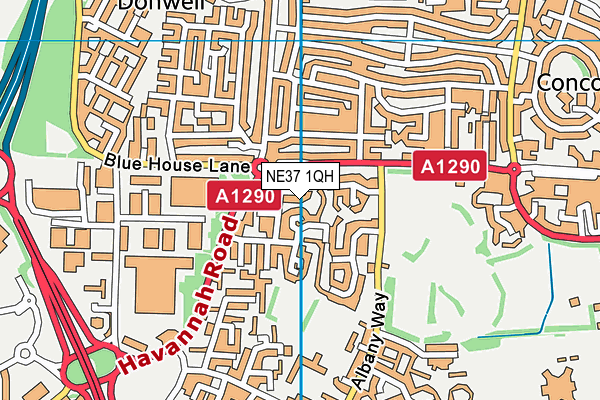 NE37 1QH map - OS VectorMap District (Ordnance Survey)