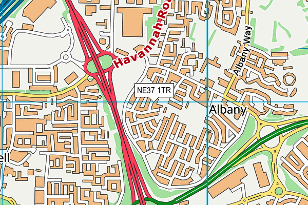 NE37 1TR map - OS VectorMap District (Ordnance Survey)