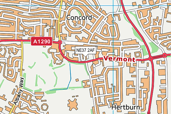 NE37 2AF map - OS VectorMap District (Ordnance Survey)