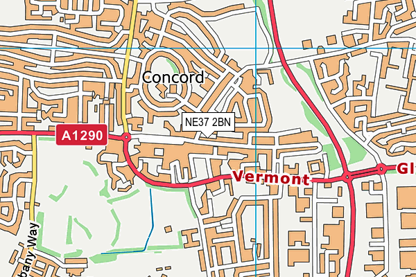 NE37 2BN map - OS VectorMap District (Ordnance Survey)