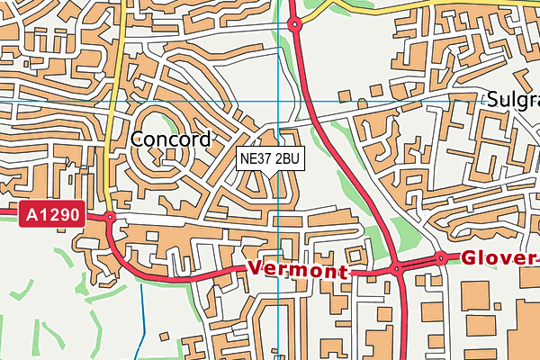 NE37 2BU map - OS VectorMap District (Ordnance Survey)