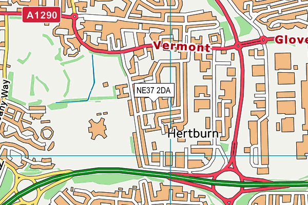 NE37 2DA map - OS VectorMap District (Ordnance Survey)