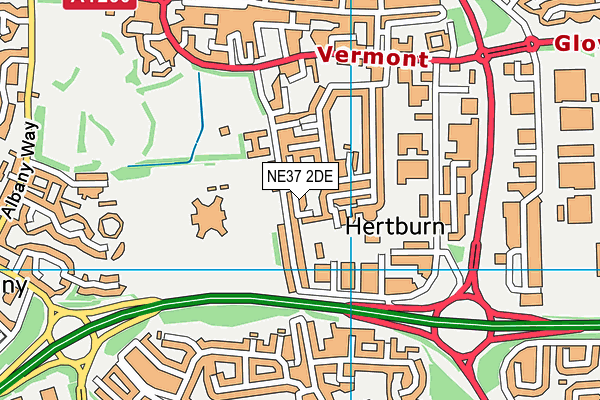 NE37 2DE map - OS VectorMap District (Ordnance Survey)