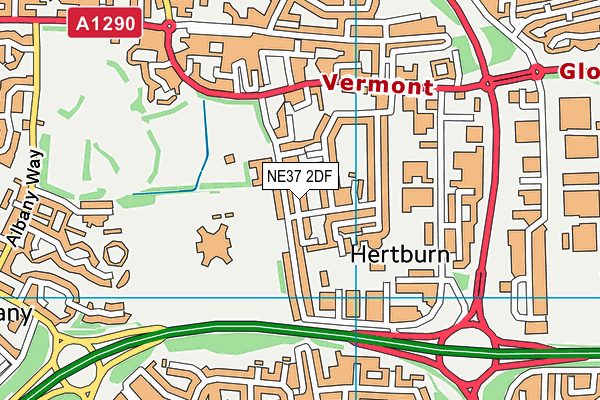 NE37 2DF map - OS VectorMap District (Ordnance Survey)