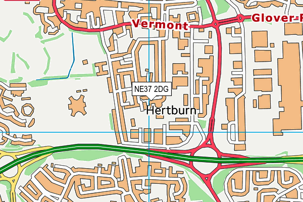 NE37 2DG map - OS VectorMap District (Ordnance Survey)