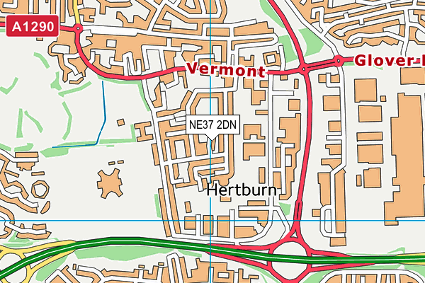 NE37 2DN map - OS VectorMap District (Ordnance Survey)